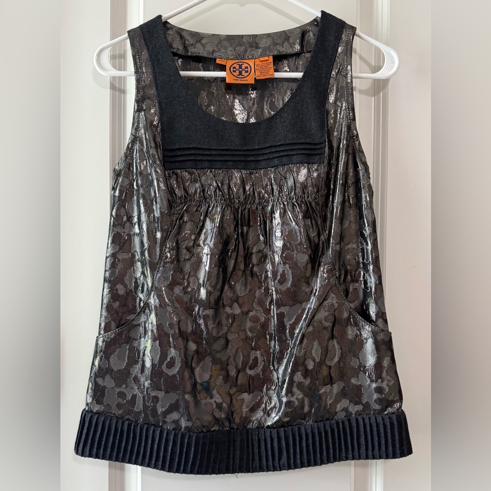 Tory Burch Black and Gray Women's Top